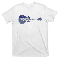 Guitar Lake Reflections In Blue Music Lovers T-Shirt