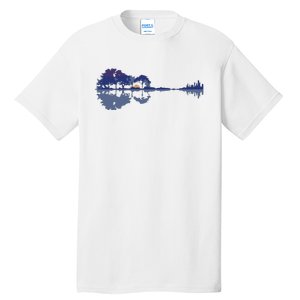 Guitar Lake Reflections In Blue Music Lovers Tall T-Shirt