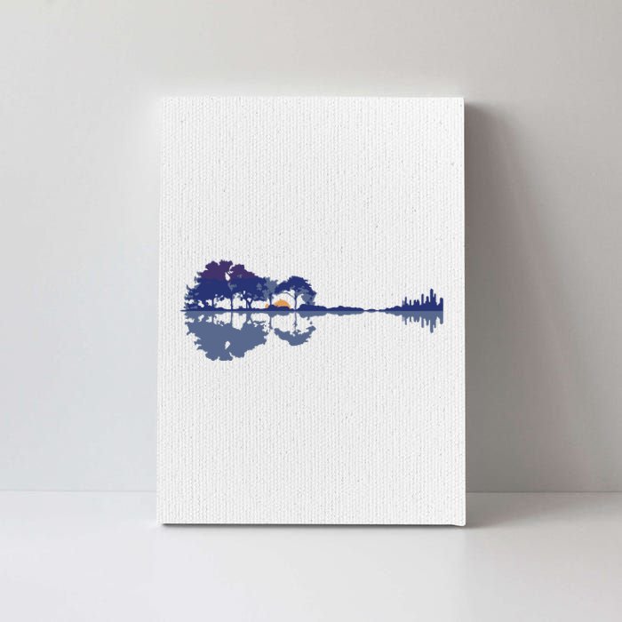 Guitar Lake Reflections In Blue Music Lovers Canvas