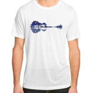 Guitar Lake Reflections In Blue Music Lovers Adult ChromaSoft Performance T-Shirt