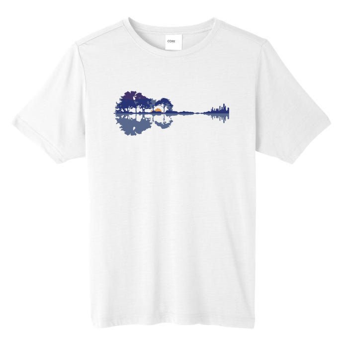 Guitar Lake Reflections In Blue Music Lovers Tall Fusion ChromaSoft Performance T-Shirt