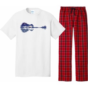 Guitar Lake Reflections In Blue Music Lovers Pajama Set