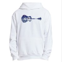 Guitar Lake Reflections In Blue Music Lovers Urban Pullover Hoodie