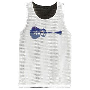 Guitar Lake Reflections In Blue Music Lovers Mesh Reversible Basketball Jersey Tank