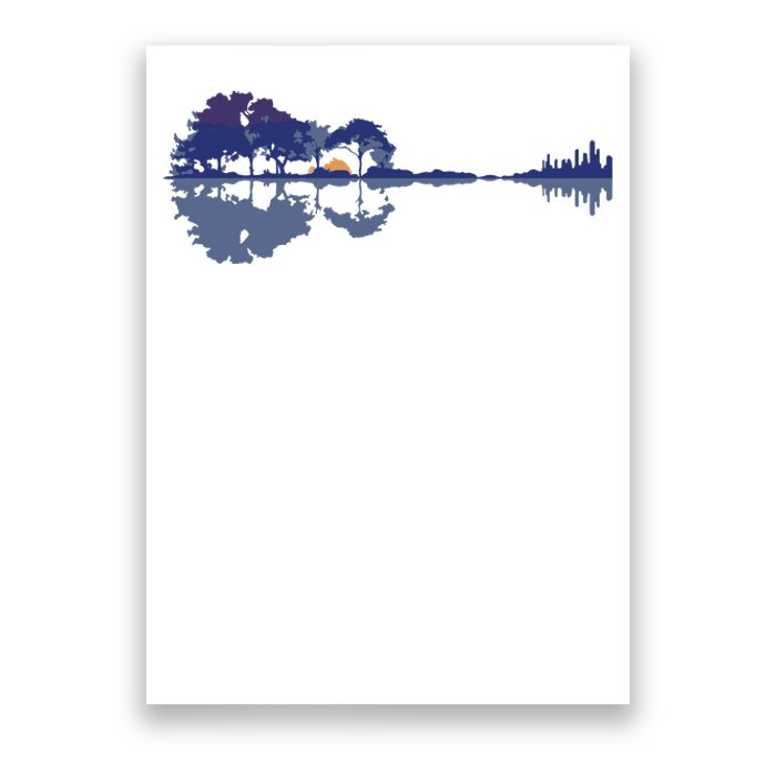 Guitar Lake Reflections In Blue Music Lovers Poster