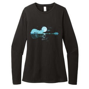 Guitar Lake Reflections Love Musician Acoustic Guitar Womens CVC Long Sleeve Shirt