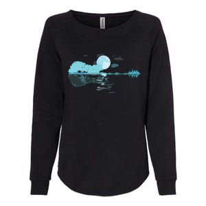 Guitar Lake Reflections Love Musician Acoustic Guitar Womens California Wash Sweatshirt