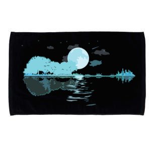 Guitar Lake Reflections Love Musician Acoustic Guitar Microfiber Hand Towel