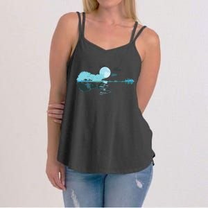 Guitar Lake Reflections Love Musician Acoustic Guitar Women's Strappy Tank