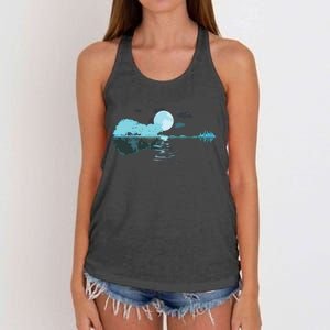 Guitar Lake Reflections Love Musician Acoustic Guitar Women's Knotted Racerback Tank