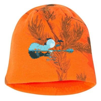 Guitar Lake Reflections Love Musician Acoustic Guitar Kati - Camo Knit Beanie