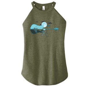 Guitar Lake Reflections Love Musician Acoustic Guitar Women's Perfect Tri Rocker Tank