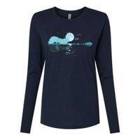 Guitar Lake Reflections Love Musician Acoustic Guitar Womens Cotton Relaxed Long Sleeve T-Shirt