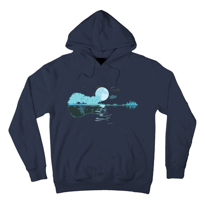 Guitar Lake Reflections Love Musician Acoustic Guitar Hoodie