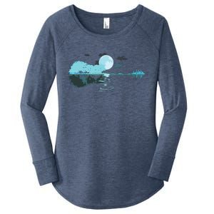 Guitar Lake Reflections Love Musician Acoustic Guitar Women's Perfect Tri Tunic Long Sleeve Shirt