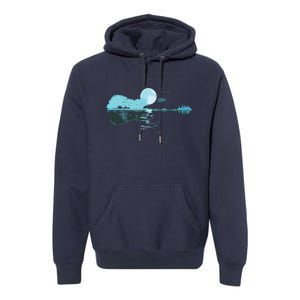 Guitar Lake Reflections Love Musician Acoustic Guitar Premium Hoodie