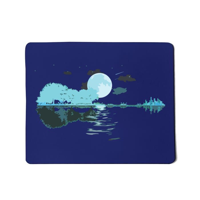 Guitar Lake Reflections Love Musician Acoustic Guitar Mousepad