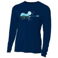 Guitar Lake Reflections Love Musician Acoustic Guitar Cooling Performance Long Sleeve Crew