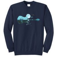 Guitar Lake Reflections Love Musician Acoustic Guitar Tall Sweatshirt