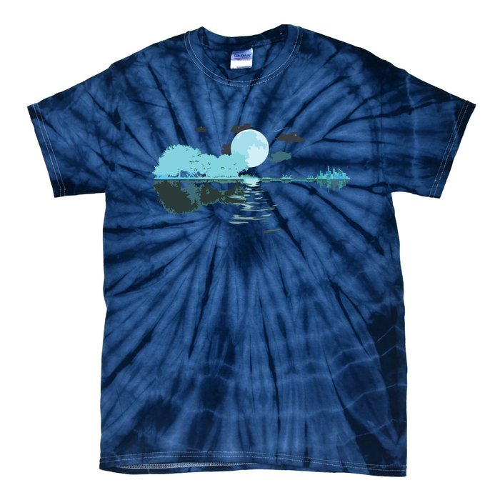 Guitar Lake Reflections Love Musician Acoustic Guitar Tie-Dye T-Shirt