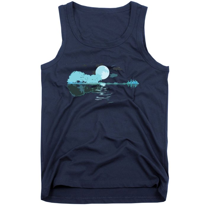 Guitar Lake Reflections Love Musician Acoustic Guitar Tank Top