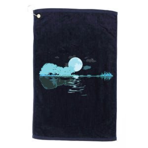 Guitar Lake Reflections Love Musician Acoustic Guitar Platinum Collection Golf Towel