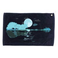 Guitar Lake Reflections Love Musician Acoustic Guitar Grommeted Golf Towel