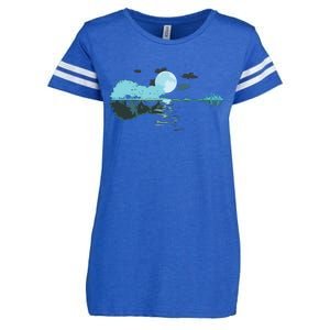 Guitar Lake Reflections Love Musician Acoustic Guitar Enza Ladies Jersey Football T-Shirt