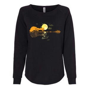 Guitar Lake Reflections Love Musician Acoustic Guitar Womens California Wash Sweatshirt