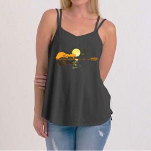 Guitar Lake Reflections Love Musician Acoustic Guitar Women's Strappy Tank