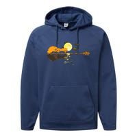 Guitar Lake Reflections Love Musician Acoustic Guitar Performance Fleece Hoodie