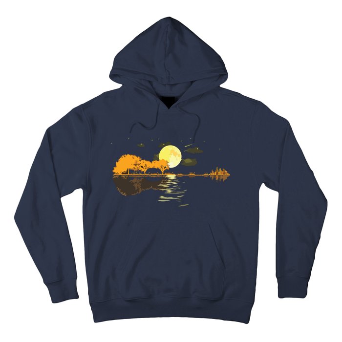 Guitar Lake Reflections Love Musician Acoustic Guitar Hoodie