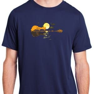 Guitar Lake Reflections Love Musician Acoustic Guitar Adult ChromaSoft Performance T-Shirt