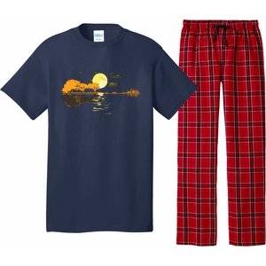 Guitar Lake Reflections Love Musician Acoustic Guitar Pajama Set