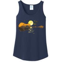 Guitar Lake Reflections Love Musician Acoustic Guitar Ladies Essential Tank