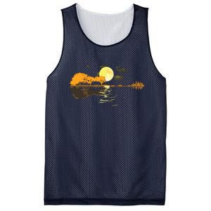 Guitar Lake Reflections Love Musician Acoustic Guitar Mesh Reversible Basketball Jersey Tank