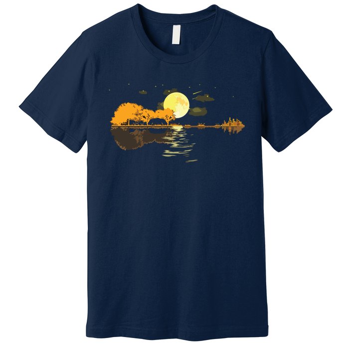 Guitar Lake Reflections Love Musician Acoustic Guitar Premium T-Shirt