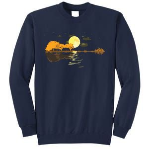 Guitar Lake Reflections Love Musician Acoustic Guitar Tall Sweatshirt