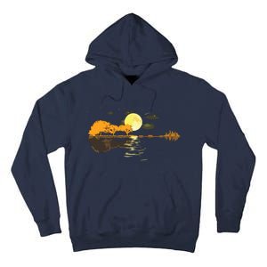 Guitar Lake Reflections Love Musician Acoustic Guitar Tall Hoodie