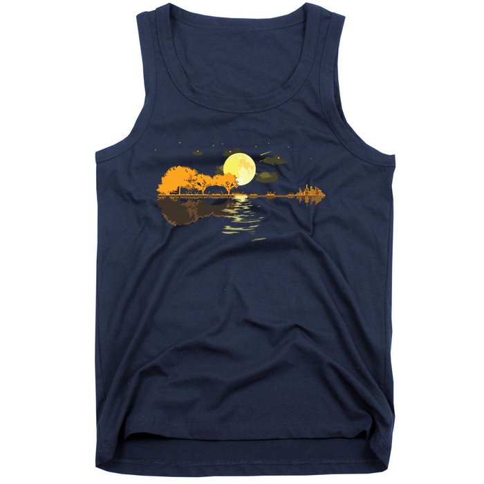 Guitar Lake Reflections Love Musician Acoustic Guitar Tank Top