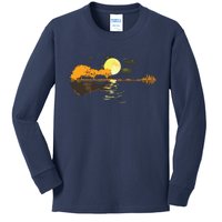 Guitar Lake Reflections Love Musician Acoustic Guitar Kids Long Sleeve Shirt