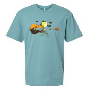 Guitar Lake Reflections Love Musician Acoustic Guitar Sueded Cloud Jersey T-Shirt