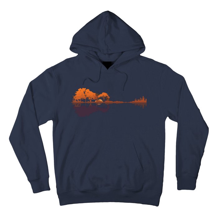 Guitar Lake Reflections Music And Guitar Lover Guitar Hoodie