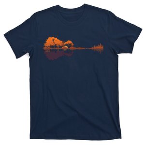 Guitar Lake Reflections Music And Guitar Lover Guitar T-Shirt