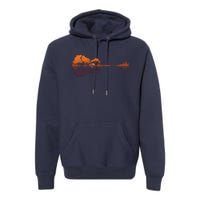 Guitar Lake Reflections Music And Guitar Lover Guitar Premium Hoodie