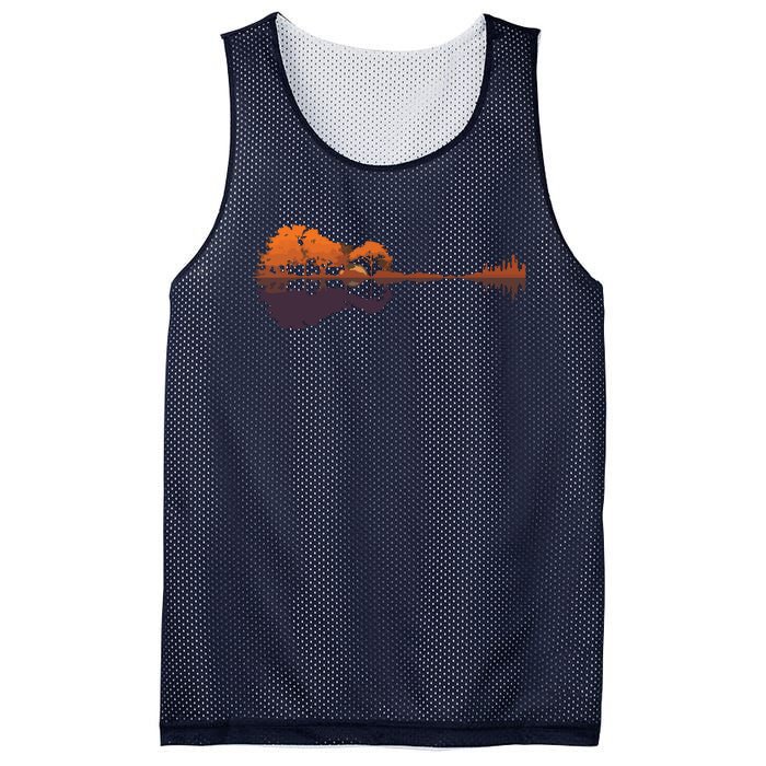 Guitar Lake Reflections Music And Guitar Lover Guitar Mesh Reversible Basketball Jersey Tank