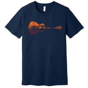 Guitar Lake Reflections Music And Guitar Lover Guitar Premium T-Shirt