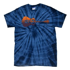 Guitar Lake Reflections Music And Guitar Lover Guitar Tie-Dye T-Shirt