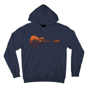 Guitar Lake Reflections Music And Guitar Lover Guitar Tall Hoodie