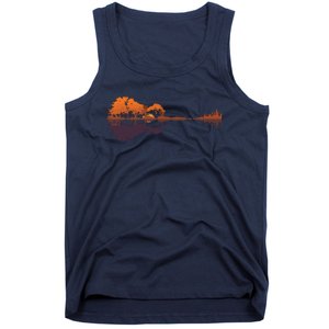 Guitar Lake Reflections Music And Guitar Lover Guitar Tank Top